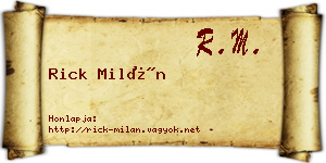 Rick Milán névjegykártya
