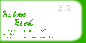 milan rick business card